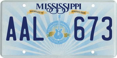 MS license plate AAL673