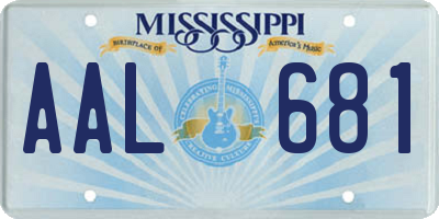 MS license plate AAL681