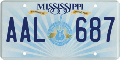 MS license plate AAL687