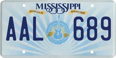 MS license plate AAL689