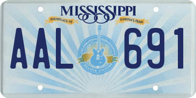 MS license plate AAL691