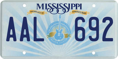 MS license plate AAL692