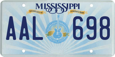 MS license plate AAL698