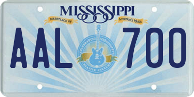 MS license plate AAL700