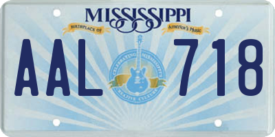 MS license plate AAL718