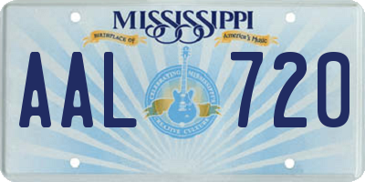 MS license plate AAL720