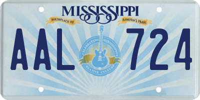 MS license plate AAL724