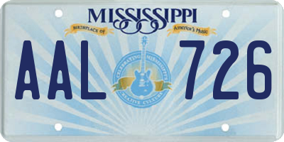 MS license plate AAL726