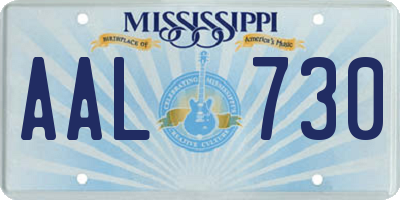 MS license plate AAL730