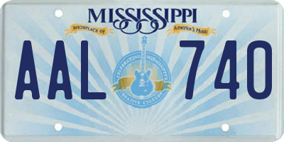 MS license plate AAL740