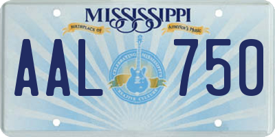 MS license plate AAL750