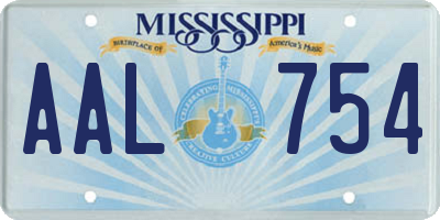 MS license plate AAL754