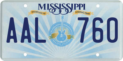 MS license plate AAL760