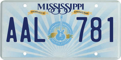 MS license plate AAL781