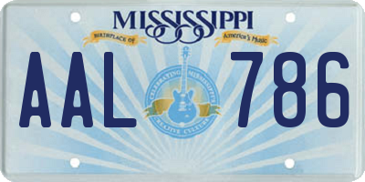 MS license plate AAL786