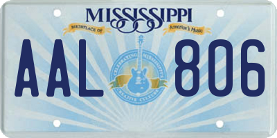 MS license plate AAL806