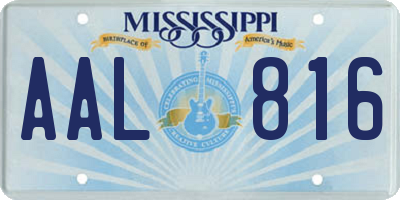 MS license plate AAL816