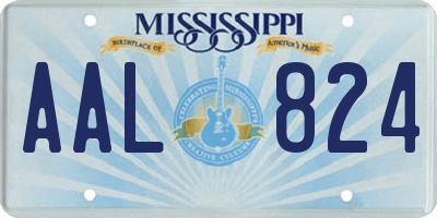 MS license plate AAL824