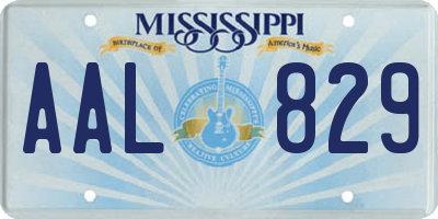 MS license plate AAL829