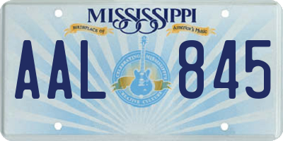 MS license plate AAL845