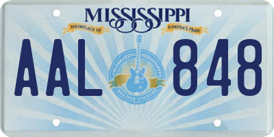 MS license plate AAL848