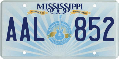 MS license plate AAL852