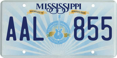 MS license plate AAL855