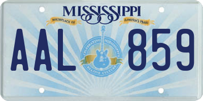 MS license plate AAL859