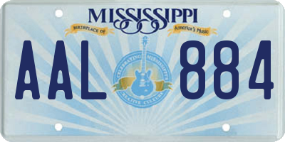 MS license plate AAL884