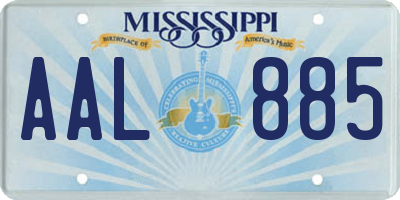 MS license plate AAL885