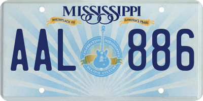 MS license plate AAL886