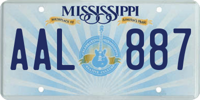 MS license plate AAL887