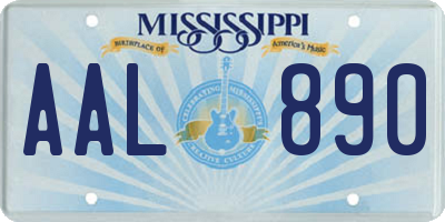 MS license plate AAL890