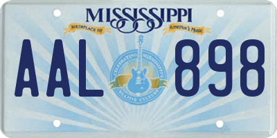 MS license plate AAL898