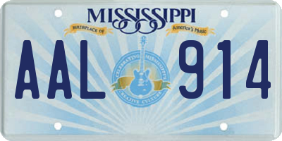 MS license plate AAL914