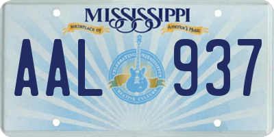 MS license plate AAL937