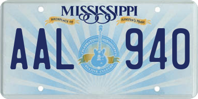 MS license plate AAL940