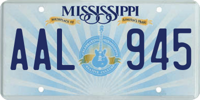 MS license plate AAL945