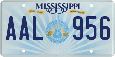 MS license plate AAL956