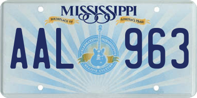 MS license plate AAL963