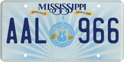 MS license plate AAL966