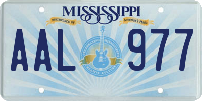 MS license plate AAL977