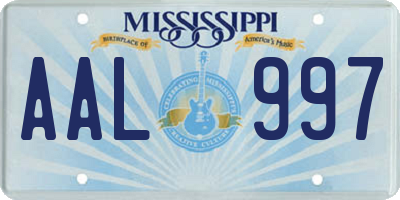 MS license plate AAL997