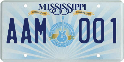 MS license plate AAM001