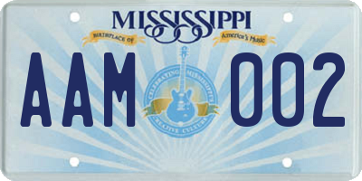 MS license plate AAM002