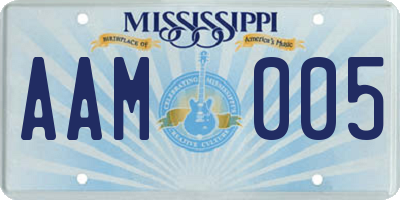 MS license plate AAM005