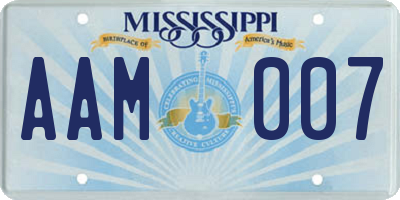 MS license plate AAM007