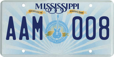 MS license plate AAM008