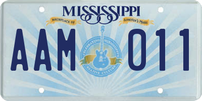 MS license plate AAM011