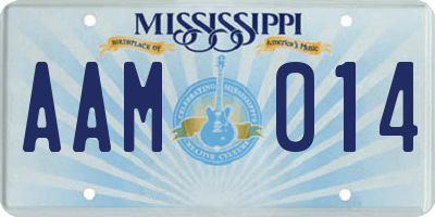 MS license plate AAM014